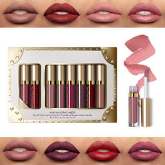 HOT 8Pcs Professional Lip Glaze Gloss Waterproof Makeup Matte Non-sticky Lipsticks cosmeticarena