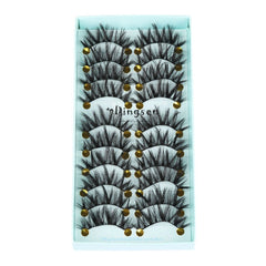 10 Pairs 3D Soft Faux Mink Hair False Eyelashes Natural Messy Eyelash Crisscross Wispy Fluffy Lashes Extension Eye Makeup Tools cosmeticarena