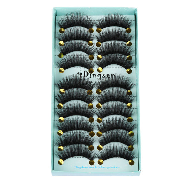 10 Pairs 3D Soft Faux Mink Hair False Eyelashes Natural Messy Eyelash Crisscross Wispy Fluffy Lashes Extension Eye Makeup Tools cosmeticarena