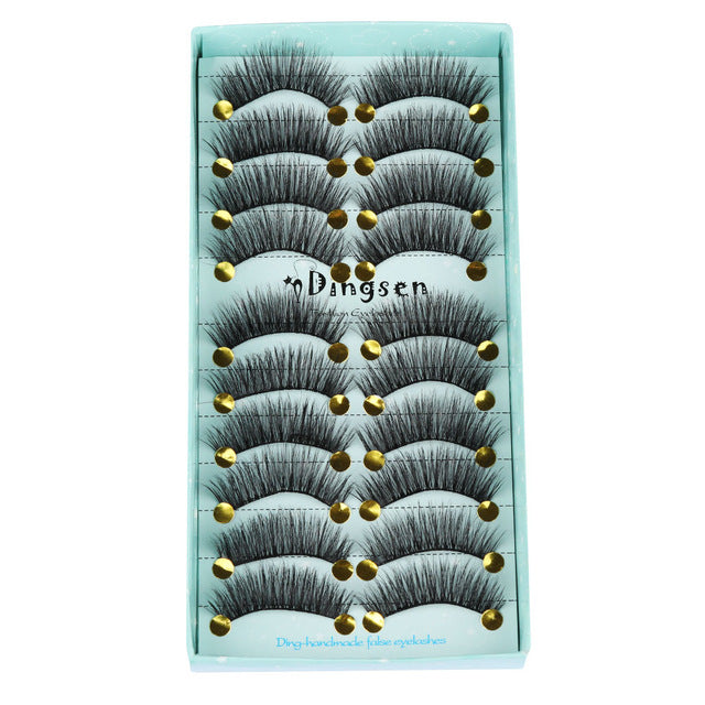 10 Pairs 3D Soft Faux Mink Hair False Eyelashes Natural Messy Eyelash Crisscross Wispy Fluffy Lashes Extension Eye Makeup Tools cosmeticarena