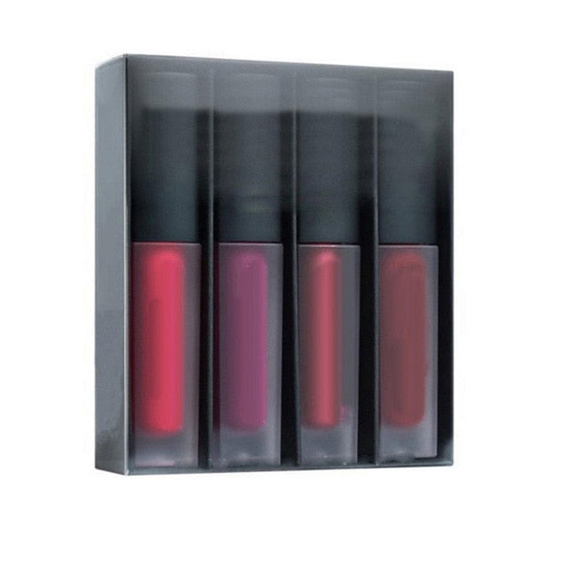 POP ITEM! 4Pcs Women Moisturizer Matte Liquid Lip Glosses Lipsticks Set Cosmetic Makeup cosmeticarena