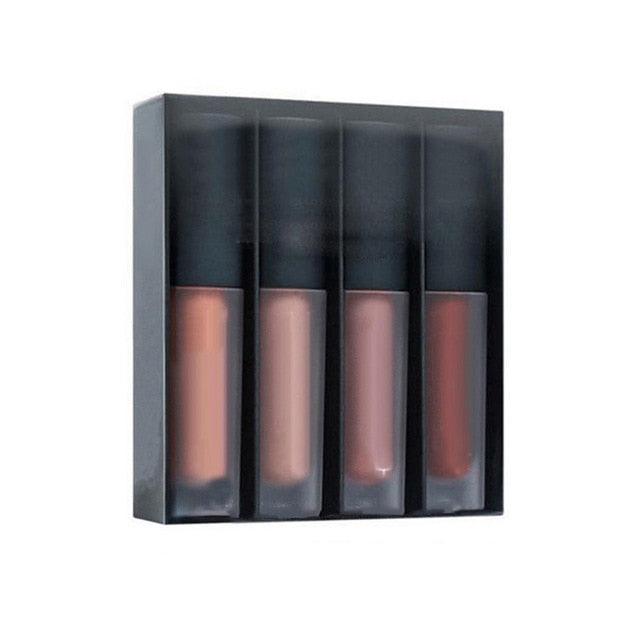 POP ITEM! 4Pcs Women Moisturizer Matte Liquid Lip Glosses Lipsticks Set Cosmetic Makeup cosmeticarena
