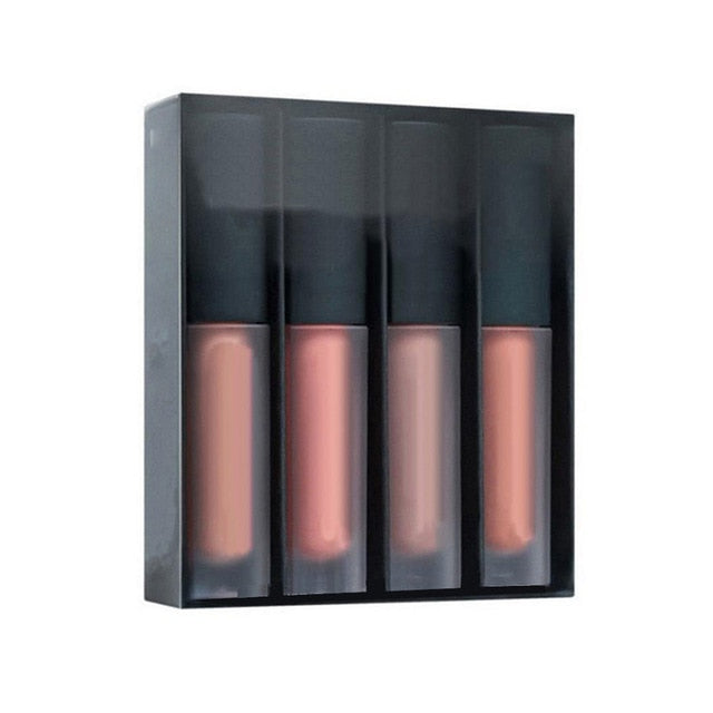 POP ITEM! 4Pcs Women Moisturizer Matte Liquid Lip Glosses Lipsticks Set Cosmetic Makeup cosmeticarena