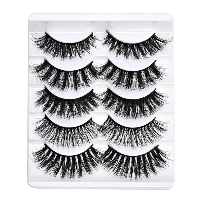 5 pairs 5D Mink Eyelashes Natural False Eyelashes Lashes Soft Fake Eyelashes Extension Makeup Wholesale cosmeticarena
