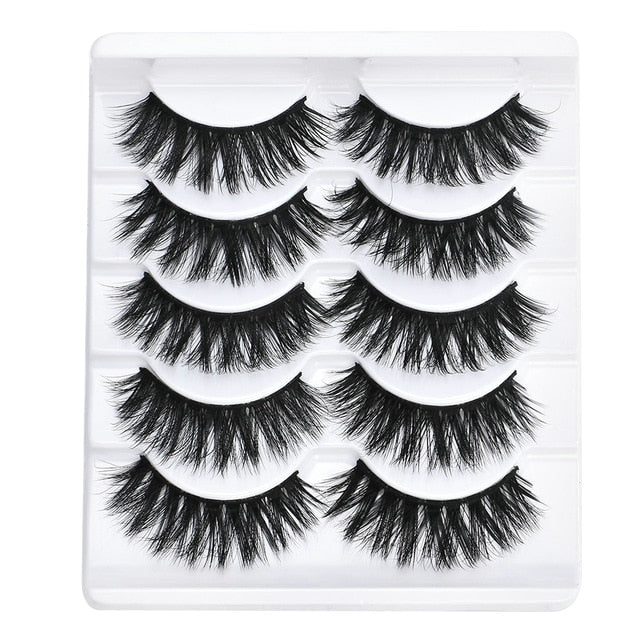 5 pairs 5D Mink Eyelashes Natural False Eyelashes Lashes Soft Fake Eyelashes Extension Makeup Wholesale cosmeticarena