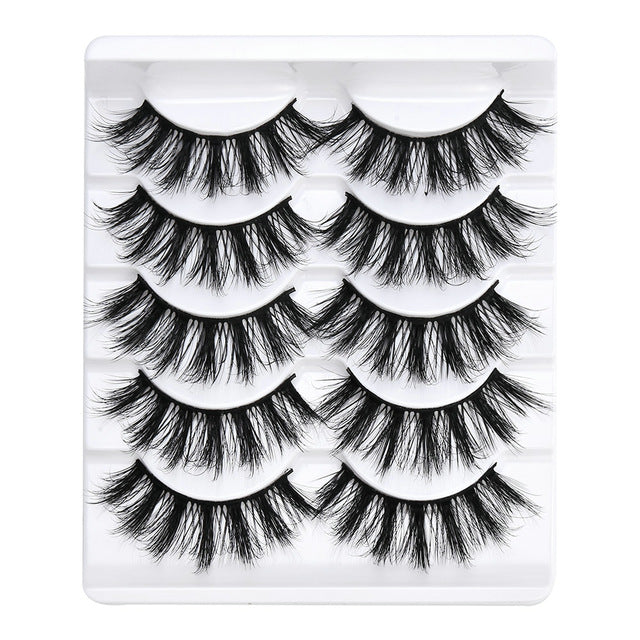 5 pairs 5D Mink Eyelashes Natural False Eyelashes Lashes Soft Fake Eyelashes Extension Makeup Wholesale cosmeticarena