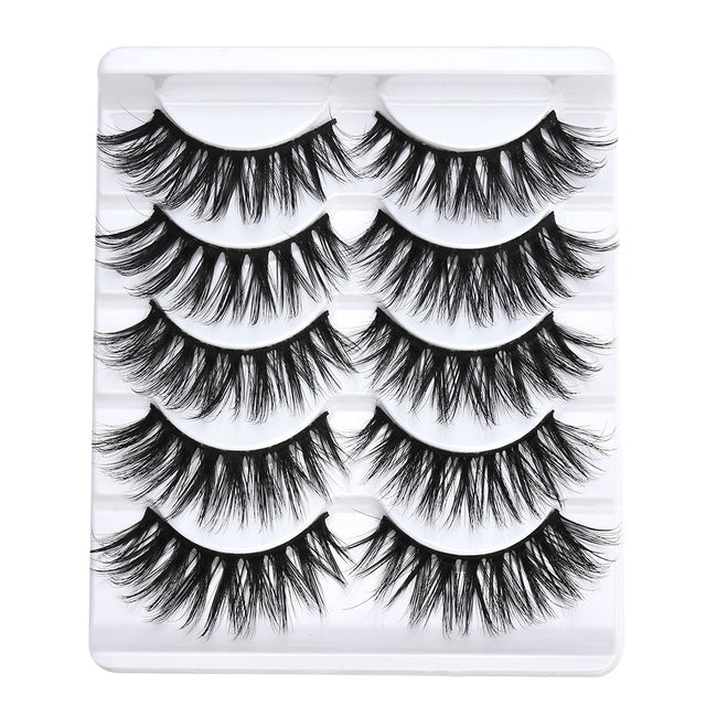 5 pairs 5D Mink Eyelashes Natural False Eyelashes Lashes Soft Fake Eyelashes Extension Makeup Wholesale cosmeticarena
