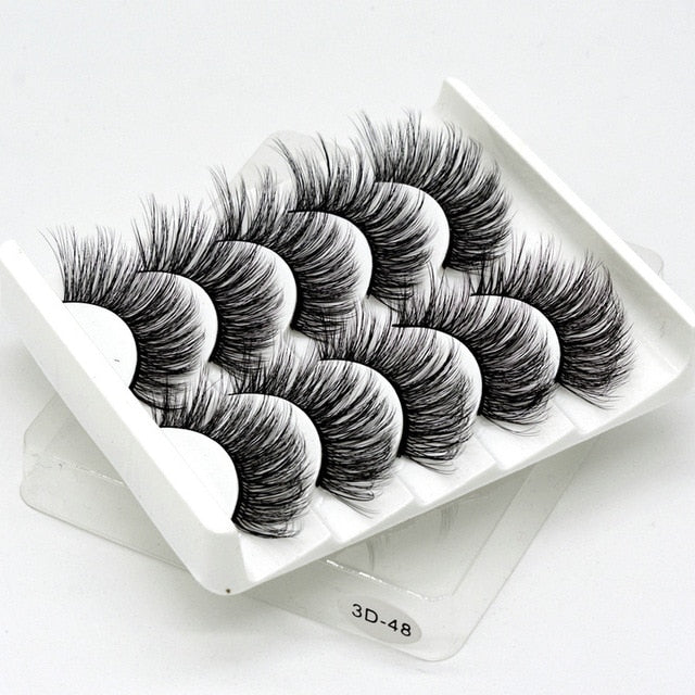 5 pairs 5D Mink Eyelashes Natural False Eyelashes Lashes Soft Fake Eyelashes Extension Makeup Wholesale cosmeticarena