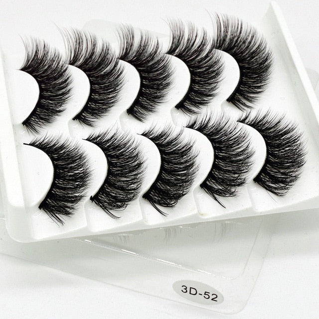 5 pairs 5D Mink Eyelashes Natural False Eyelashes Lashes Soft Fake Eyelashes Extension Makeup Wholesale cosmeticarena