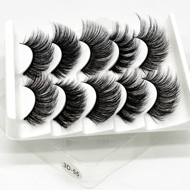 5 pairs 5D Mink Eyelashes Natural False Eyelashes Lashes Soft Fake Eyelashes Extension Makeup Wholesale cosmeticarena