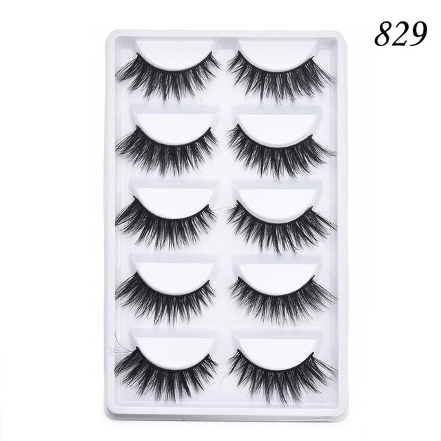 5 pairs 5D Mink Eyelashes Natural False Eyelashes Lashes Soft Fake Eyelashes Extension Makeup Wholesale cosmeticarena