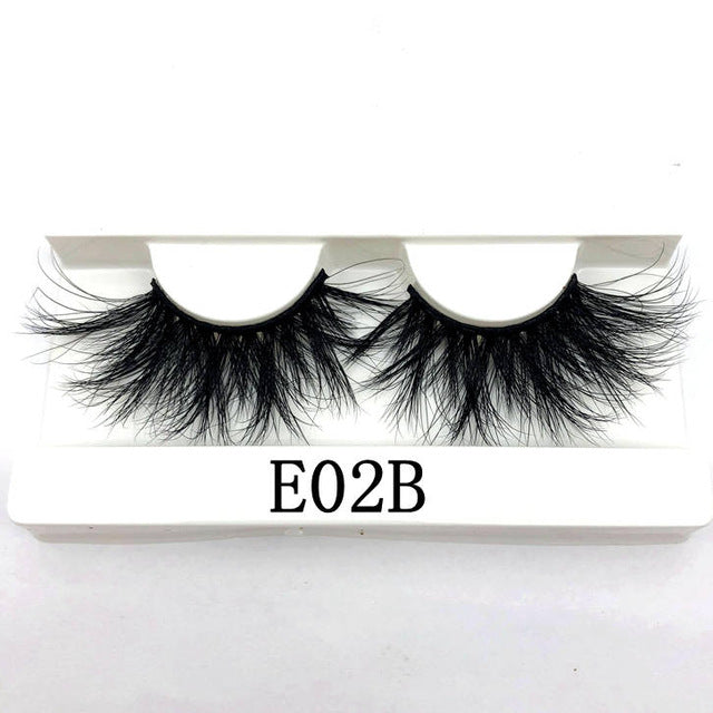 Mikiwi 25mm False Eyelashes Wholesale Thick Strip 25mm 3D Mink Lashes Custom Packaging Label Makeup Dramatic Long Mink Lashes cosmeticarena