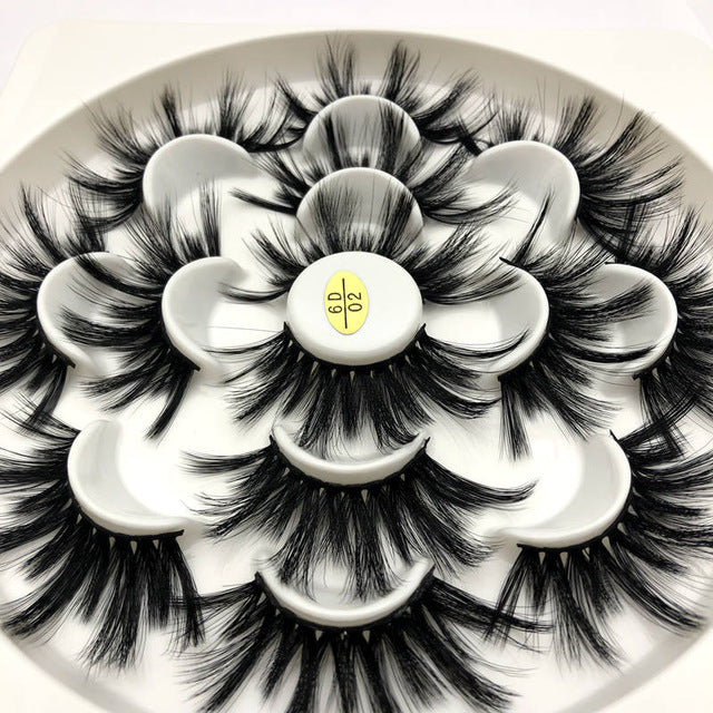Mikiwi 7pairs 25mm long Faux 3D Mink Lashes Natural Long False Eyelashes Dramatic Volume Fake Lashes Makeup Extension Eyelashes cosmeticarena