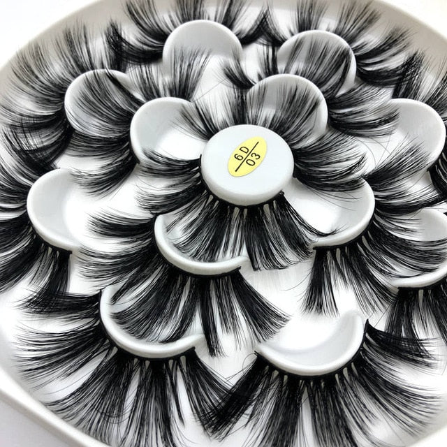 Mikiwi 7pairs 25mm long Faux 3D Mink Lashes Natural Long False Eyelashes Dramatic Volume Fake Lashes Makeup Extension Eyelashes cosmeticarena