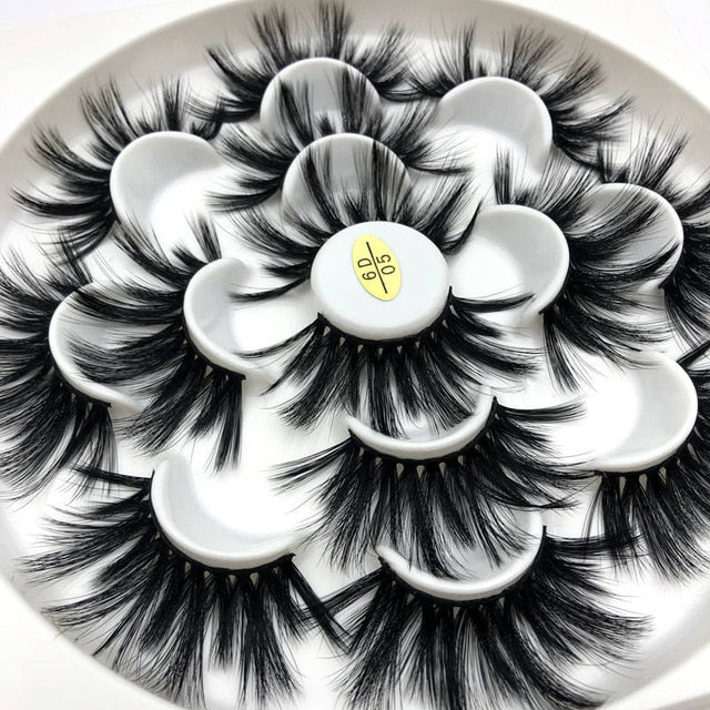 Mikiwi 7pairs 25mm long Faux 3D Mink Lashes Natural Long False Eyelashes Dramatic Volume Fake Lashes Makeup Extension Eyelashes cosmeticarena