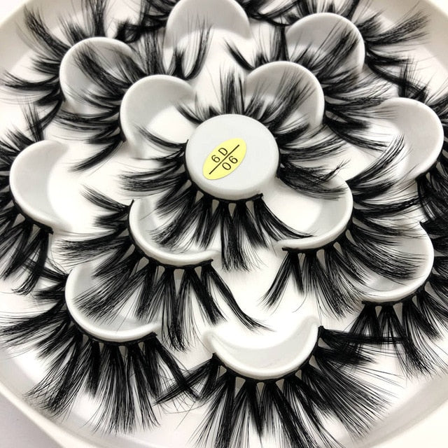 Mikiwi 7pairs 25mm long Faux 3D Mink Lashes Natural Long False Eyelashes Dramatic Volume Fake Lashes Makeup Extension Eyelashes cosmeticarena