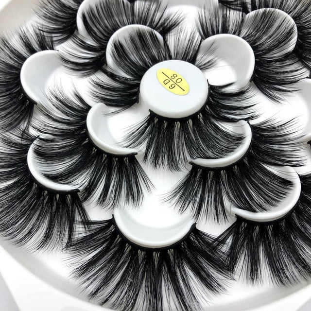 Mikiwi 7pairs 25mm long Faux 3D Mink Lashes Natural Long False Eyelashes Dramatic Volume Fake Lashes Makeup Extension Eyelashes cosmeticarena