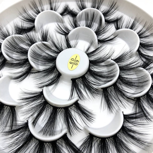Mikiwi 7pairs 25mm long Faux 3D Mink Lashes Natural Long False Eyelashes Dramatic Volume Fake Lashes Makeup Extension Eyelashes cosmeticarena