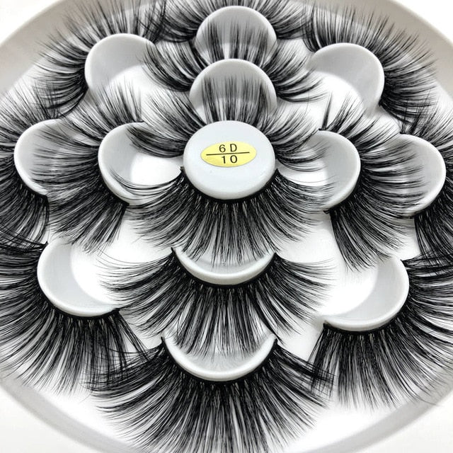 Mikiwi 7pairs 25mm long Faux 3D Mink Lashes Natural Long False Eyelashes Dramatic Volume Fake Lashes Makeup Extension Eyelashes cosmeticarena