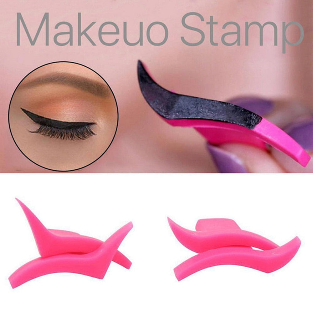 2PCS Silicone Eyeliner Stencil Template Stamp Wing Shape Eyelash Stamp Women Girl Makeup Accessories cosmeticarena