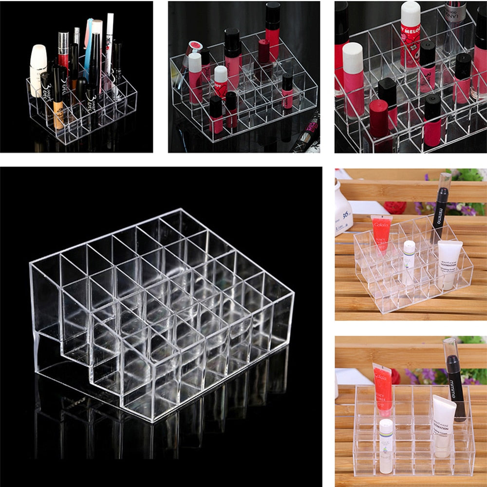 24 Grids Acrylic Lipstick Holder Cosmetics Multi-layer Box Make Up Tools Kit Beauty Accessories Display Kit cosmeticarena