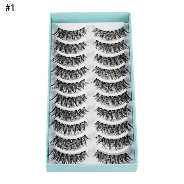 10 Pairs 3D Faux Mink Hair False Eyelashes Fluffy Wispy Multilayer Flutter Eyelash Faux Mink Eye Lashes Extension Makeup Tools cosmeticarena