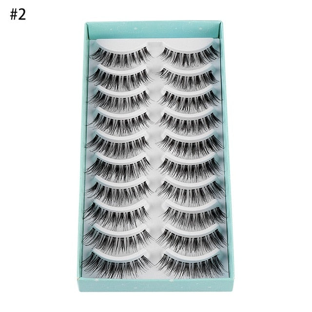 10 Pairs 3D Faux Mink Hair False Eyelashes Fluffy Wispy Multilayer Flutter Eyelash Faux Mink Eye Lashes Extension Makeup Tools cosmeticarena