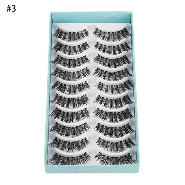 10 Pairs 3D Faux Mink Hair False Eyelashes Fluffy Wispy Multilayer Flutter Eyelash Faux Mink Eye Lashes Extension Makeup Tools cosmeticarena