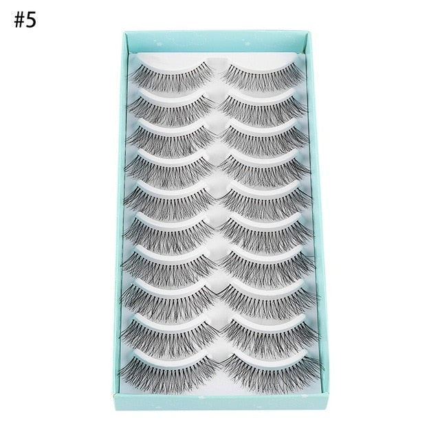 10 Pairs 3D Faux Mink Hair False Eyelashes Fluffy Wispy Multilayer Flutter Eyelash Faux Mink Eye Lashes Extension Makeup Tools cosmeticarena