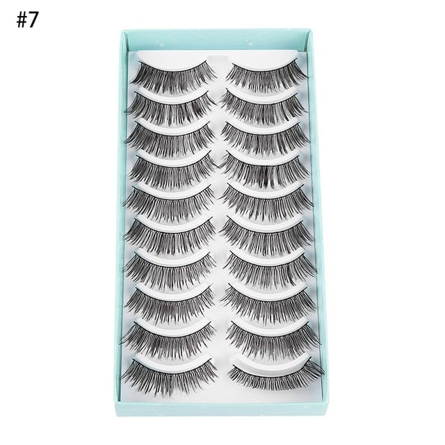 10 Pairs 3D Faux Mink Hair False Eyelashes Fluffy Wispy Multilayer Flutter Eyelash Faux Mink Eye Lashes Extension Makeup Tools cosmeticarena