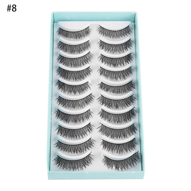 10 Pairs 3D Faux Mink Hair False Eyelashes Fluffy Wispy Multilayer Flutter Eyelash Faux Mink Eye Lashes Extension Makeup Tools cosmeticarena