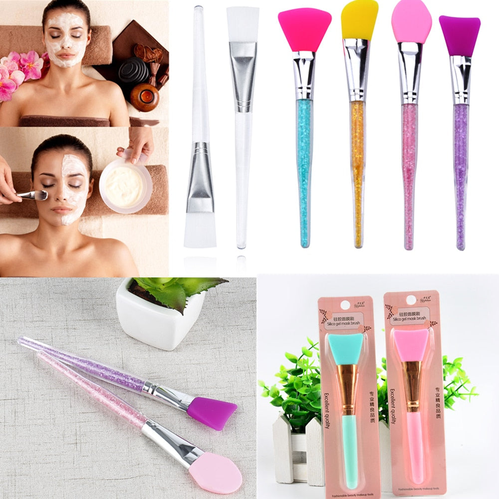 ELECOOL 2/1PCS Professional Silicone Face Mask Stirring Brush Soft Mask Mud Mixing Brush Makeup Tools for Women Face Skin Care cosmeticarena