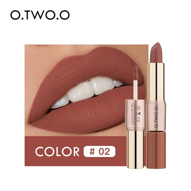 O.TWO.O 12 Colors Lips Makeup Lipstick  Lip Gloss Long Lasting Moisture Cosmetic Lipstick Red Lip Matte Lipstick Waterproof cosmeticarena