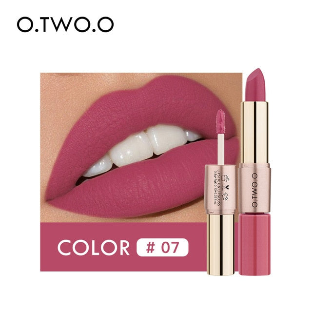O.TWO.O 12 Colors Lips Makeup Lipstick  Lip Gloss Long Lasting Moisture Cosmetic Lipstick Red Lip Matte Lipstick Waterproof cosmeticarena