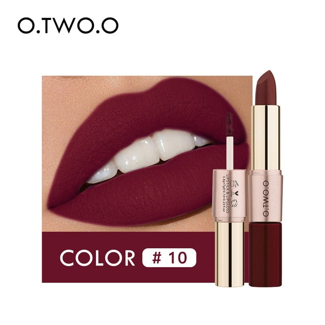 O.TWO.O 12 Colors Lips Makeup Lipstick  Lip Gloss Long Lasting Moisture Cosmetic Lipstick Red Lip Matte Lipstick Waterproof cosmeticarena