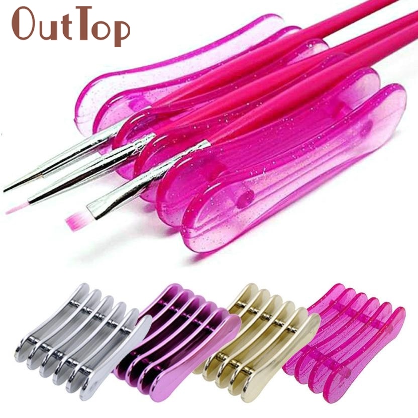 5 Grid Nail Art Penholder Nails Salon Brush Rack Accessory Tool Manicure UV Gel Crystal Brush Storage holder Dropship 30p113 cosmeticarena