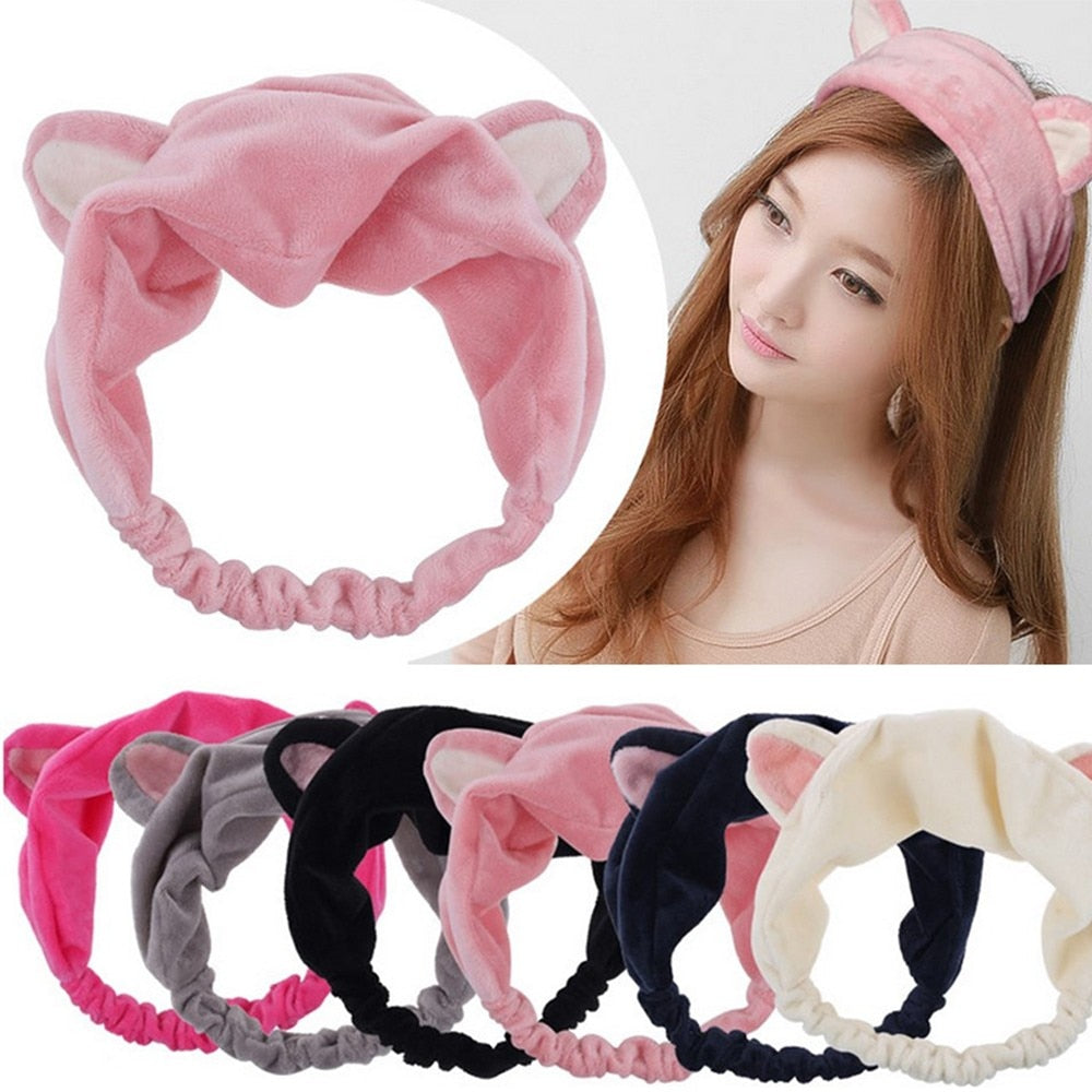 New Arrival Cute Womens Girls Headband Cat Ears Hairband Party Gift Headdress Hair Accessories Makeup Cleaning Tools cosmeticarena