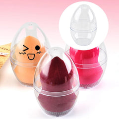 1pc Stand Storage Box Cosmetic Egg Puff Case holder Accessorie  Egg Shaped Transparent Empty Makeup Sponge Shaper Puff Holder cosmeticarena