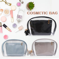 PU Transparent Cosmetic Bag Waterproof Clear Pouch Organizer Makeup Bags Women Travel Toiletry Case Accessories With A Small Bag cosmeticarena
