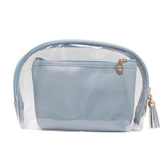 PU Transparent Cosmetic Bag Waterproof Clear Pouch Organizer Makeup Bags Women Travel Toiletry Case Accessories With A Small Bag cosmeticarena