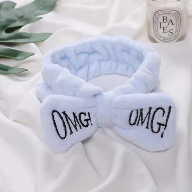 2019 New OMG Letter Coral Fleece Wash Face Bow Headbands For Women Girls Headbands Headwear Hair Bands Turban Hair Accessories cosmeticarena