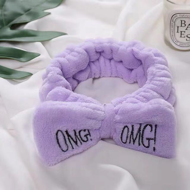 2019 New OMG Letter Coral Fleece Wash Face Bow Headbands For Women Girls Headbands Headwear Hair Bands Turban Hair Accessories cosmeticarena