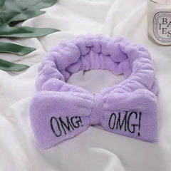 2019 New OMG Letter Coral Fleece Wash Face Bow Headbands For Women Girls Headbands Headwear Hair Bands Turban Hair Accessories cosmeticarena