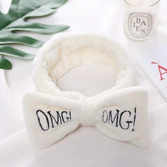 2019 New OMG Letter Coral Fleece Wash Face Bow Headbands For Women Girls Headbands Headwear Hair Bands Turban Hair Accessories cosmeticarena