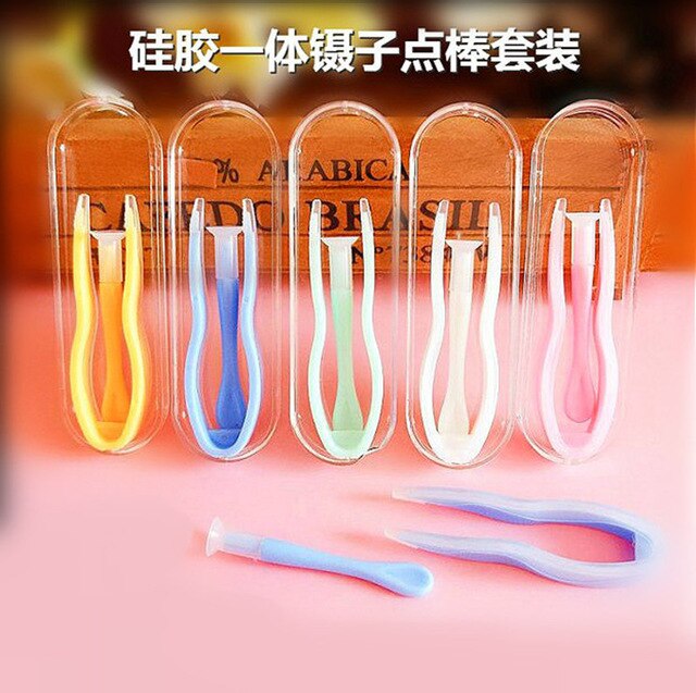 Contact Lens Accessories Inserter Silica Gel Tweezers Container Eyewear Supplies Useful Clamps Travel Contact Lens Stick cosmeticarena