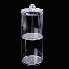 Transparent Acrylic Round Container Makeup Pad Organizer Box Protable Cosmetics Cotton Swab Storage Case Makeup Tool Accessories cosmeticarena