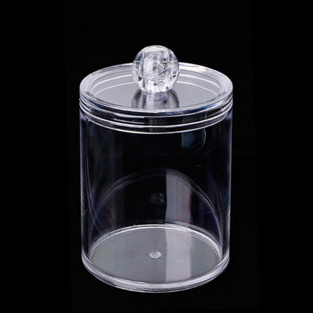 Transparent Acrylic Round Container Makeup Pad Organizer Box Protable Cosmetics Cotton Swab Storage Case Makeup Tool Accessories cosmeticarena