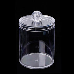 Transparent Acrylic Round Container Makeup Pad Organizer Box Protable Cosmetics Cotton Swab Storage Case Makeup Tool Accessories cosmeticarena