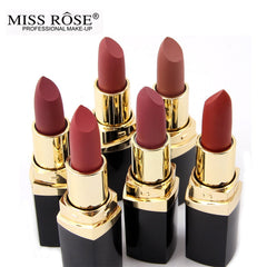 Miss Rose brand batom 24color Nude Matte lipstick Matte Velvet Lipstick Beauty Red Lips batom Cosmetic long-lasting makeup cosmeticarena