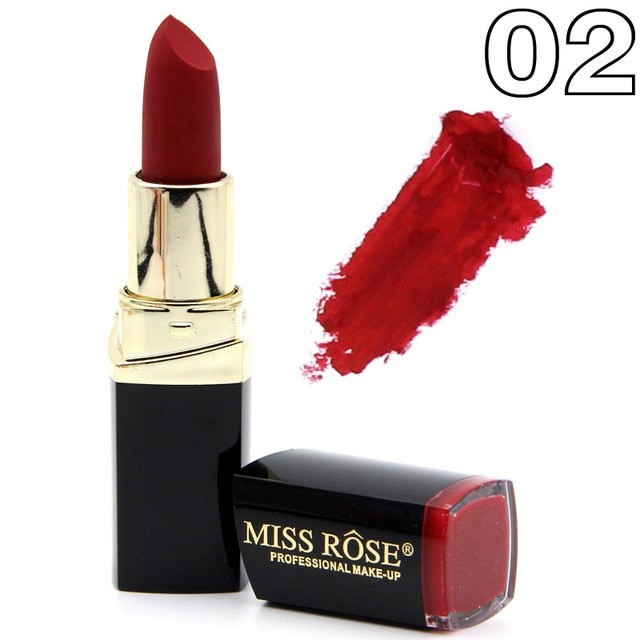 Miss Rose brand batom 24color Nude Matte lipstick Matte Velvet Lipstick Beauty Red Lips batom Cosmetic long-lasting makeup cosmeticarena
